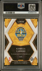 2024 Select WNBA Draft Kamilla Cardoso Black Gold Prizm /10 Rookie Auto PSA 10